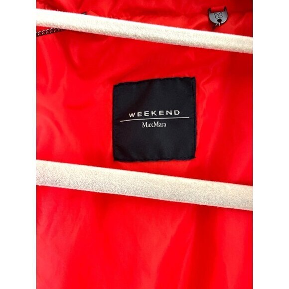 Max Mara Weekend Fur Hooded Jacket Womens Size 6 Detachable Belted Zipper Snaps - Picture 4 of 12